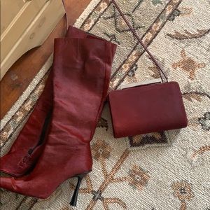 Gorgeous pony hair boots new wine in color